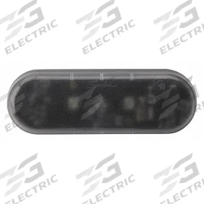 J.W. SPEAKER Dome Light: Rectangular, 12-48V DC, LED, Clear, Black, 2 1/4 in Overall Ht - Oval Dome Lights