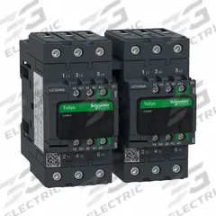 SCHNEIDER IEC Magnetic Contactor: Reversing, 3 Poles, 3NO Contacts, 40 A, 24V DC Coil (MPN LC2D40ABBE). Key specifications — Brand: SCHNEIDER; Integrated Surge Suppression: No.