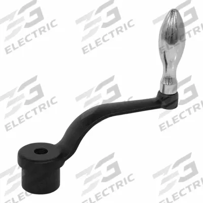 JW WINCO Crank Handle: Cast Iron w/ Steel Grip, 20 mm Bore Dia - Offset Crank Handles with Fixed Grip