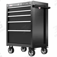 CRAFTSMAN Rolling Tool Cabinet: Black / Black Drawer, 26 1/2 in W x 18 in D x 37 in H, 5 Drawers (MPN CMST98268BK). Key specifications — Brand: CRAFTSMAN.
