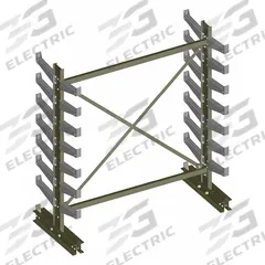 JARKE Cantilever Rack: Starter, Medium-Duty, 77 5/8 in x 34 in x 84 in, Straight Arm, 2 Usable Sides (MPN QT501D72). Key specifications — Arm Style: Straight; Brand: JARKE.