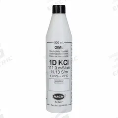 HACH Conductivity Standard Solution: 500 mL Volume, Liquid, Solution, S51M001, 1. Key specifications — Brand: HACH; Chemical Family Type: Solution; Concentration: 1015 µS/cm ±0.5 % at 25°C; 111.3 mS/cm ±0.5% (k=2) at 25°C; 12.85 mS/cm ±0.5% (k=2) at 25°C; 1408 µS/cm ±0.5 % at 25°C; 25 µS/cm ±5 % at 25°C; Form: Liquid.
