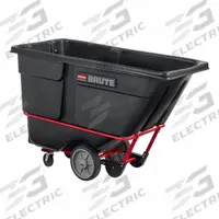 RUBBERMAID COMMERCIAL PRODUCTS Tilt Truck: 27 cu ft, 2,100 lb, 36 in L x 27 in W x 45 in H, Black (MPN FG131600BLA). Key specifications — Color: Black; Brand: RUBBERMAID COMMERCIAL PRODUCTS; Caster/Wheel Configuration: (2) Axle-Mounted.