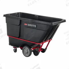 RUBBERMAID COMMERCIAL PRODUCTS Tilt Truck: 27 cu ft, 2,100 lb, 36 in L x 27 in W x 45 in H, Black (MPN FG131600BLA). Key specifications — Color: Black; Brand: RUBBERMAID COMMERCIAL PRODUCTS; Caster/Wheel Configuration: (2) Axle-Mounted.