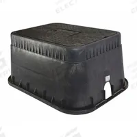 NDS Meter Box: Polyolefin, Rectangular, 12 in Overall Ht, 20 in Overall Wd, 26 in Overall Lg, Black (MPN D1500-DIRB). Key specifications — Brand: NDS; Material: Polyolefin; Color: Black.