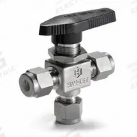 HAM-LET Manual Three-Way Ball Valve: 3/8 in, Stainless Steel, One-Piece (MPN H-800M-SS-L-3/8-T). Key specifications — Brand: HAM-LET.