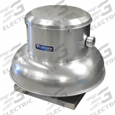 CANARM Downblast Exhauster: Direct Drive, Includes Drive Pack, 15 in Wheel, 2,600 cfm - Clean Air Direct-Drive Fans