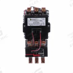 SQUARE D NEMA Magnetic Motor Starter: Non-Reversing, 3 Poles, NEMA Size 4, 135 A, 240V AC Coil (MPN 8536SFO1V03H30). Key specifications — Brand: SQUARE D; Coil Voltage: 220/240V AC; Phase: Three; Operator: None; Terminal Connection Type: Screw Clamp Terminals; Includes Pilot Light: No; Operator Controls: None; Auxiliary Contacts Included: No Auxiliary Contacts Included.