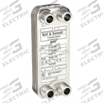 BELL & GOSSETT Heat Exchanger: 60,000 BtuH Water / 9,700 BtuH Oil, 25 gpm, 1.01 sq ft - Brazed Plate Heat Exchangers