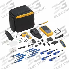 FLUKE Cable Tester Kit: Fiber Optic Cable Testing Kit, LC/SFP Fiber Optic, Auto Power Off, Digital (MPN FI2-7300 DC KIT). Key specifications — Product Type: Fiber Optic Cable Testing Kit; Includes: Hand Strap; Manufacturer Part Number: FI2-7300 DC KIT; Adapters Included: Single-Fiber; Brand: FLUKE; Connector Type: SFP Fiber Optic; Features: Store Test and Inspection Results Using LinkWare Live; Testing Functions: Continuity Testing.