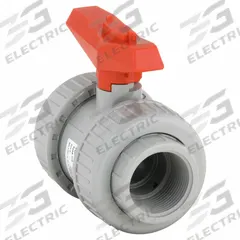 GF PIPING SYSTEMS Manual Two-Way Ball Valve: 1 1/4 in Size, CPVC, Straight, Socket x FNPT, Two-Piece (MPN 163375005). Key specifications — Brand: GF PIPING SYSTEMS; Handle: Lever.
