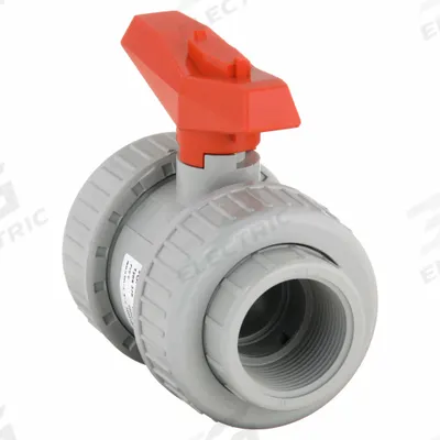 GF PIPING SYSTEMS Manual Two-Way Ball Valve: 1 1/4 in Size, CPVC, Straight, Socket x FNPT - CPVC Ball Valves