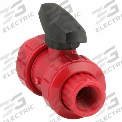 CHEMTROL Manual Two-Way Ball Valve: 1/2 in, PVDF, Straight, FNPT x FNPT - PVDF Ball Valves