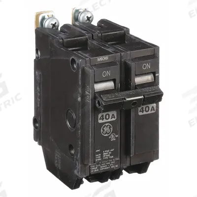 GE Miniature Circuit Breaker: THQB, 40 A, 120/240V AC, Single Phase, 10kA at 120/240V AC - THQB & THHQB Series, Bolt-On GE Miniature Circuit Breakers