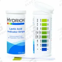 HYDRION Lactic Acid Test Strips: Lactic Acid, 0 to 2 oz/gal Lactic Acid, Strip, 600 Tests (MPN LA-200). Key specifications — Test Form: Strip; Brand: HYDRION; Parameter Measurements Included: 0 to 2 oz/gal Lactic Acid.