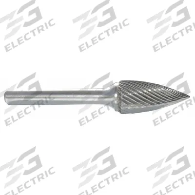 Grainger Carbide Bur: Pointed-End Tree - Single-Cut Pointed-End Tree Burs
