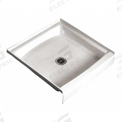 FIAT PRODUCTS Shower Base: Square, Single Threshold, Molded Stone, 42 in Overall Lg - Shower Bases