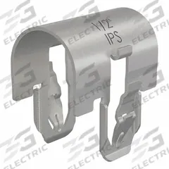IPS Clamp: Spring Steel, SST (Dakota ProTect™ Wet/Dry: 1000hr), 1/2 in Conduit Trade Size (MPN DS-PC-12IPS-PT/100). Key specifications — Color: Gray; Material: Spring Steel; Finish: SST (Dakota ProTect™ Wet/Dry: 1000hr); For Use With: Dakota Smart-Strut.