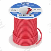 GROTE Primary Automotive Wire: GPT, 25 ft, 1 Conductor, 18 AWG, Red, 60 V Volt (MPN 89-9000). Key specifications — Brand: GROTE.