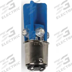 EDWARDS SIGNALING Compact LED Bulb: LED, Double Contact Bayonet (BA15d), (T) Tubular, T3-1/4, Blue (MPN 270LEDB12V). Key specifications — Light Color: Blue; Voltage: 12 V AC/DC; Brand: EDWARDS SIGNALING; Bulb Shape: T3-1/4.