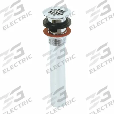 APPROVED VENDOR Grid: Brass, Chrome, 8 in Overall Ht - Sink Drains with Flat Strainer