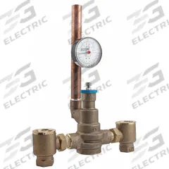 POWERS Thermostatic Mixing Valve: 3/4 in Inlet Connection Size, 1 in Outlet Connection Size (MPN LFSH1432 W/TP GAUGE). Key specifications — Brand: POWERS.