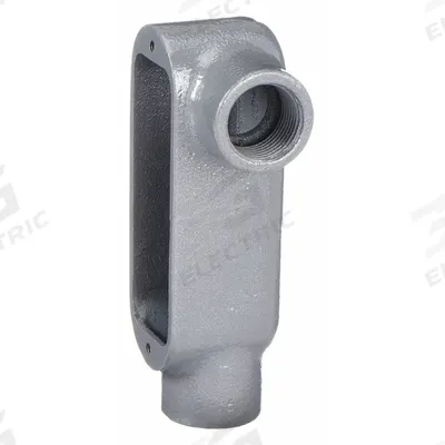 HUBBELL KILLARK Conduit Outlet Body: Iron, 1 in Trade Size, LL Body, 12 cu in Body Capacity - LL - 90° Elbow Type