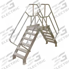 COTTERMAN Crossover Bridge: 2.7 ft Platform Ht, Aluminum, 500 lb Load Capacity, Diamond Plate (MPN 4SCA36A7C50P3). Key specifications — Brand: COTTERMAN; Color: Gray; Tread Type: Diamond Plate.