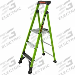 LITTLE GIANT Platform Stepladder: 5 ft Ladder Size, Fiberglass, 375 lb Load Capacity, 19 lb Wt (MPN 15405-001). Key specifications — Brand: LITTLE GIANT; Included Features: Comfort Top Step.
