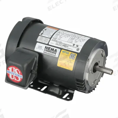 U.S. MOTORS General Purpose Motor: Rigid Base Mount, Totally Enclosed Air-Over, 1 1/2 hp - C-Face with Rigid Base 3-Phase General Purpose AC Motors