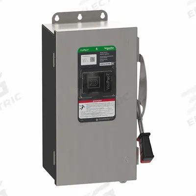 SCHNEIDER Safety Switch: Fusible, 60 A, Three Phase, 600V AC/DC, 316 Stainless Steel - Fusible Safety Switches