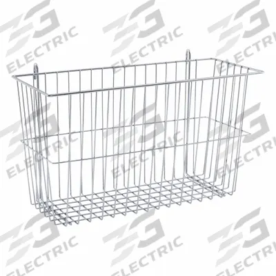 METRO Wire Basket: 17 3/8 in x 7 1/2 in x 10 in, 20 lb Load Capacity, Steel, Chrome - Snap-On Hanging Shelf Baskets for Wire Shelving