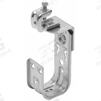 COOPER B-LINE J-Hook: Clamp-On with Locking Latch, 2 in Max. Bundle Dia., 30 lb Max. Load Capacity (MPN BCH32-C442). Key specifications — Material: Galvanized Steel; Mounting: 360° Horizontal Rotation; Includes Locking Latch: Yes; Color: Silver; Brand: COOPER B-LINE; Mounting Location: Beam; Mounting & Attachment (subhead): Clamp-On with Locking Latch.