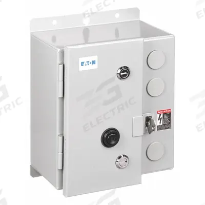 EATON NEMA Magnetic Motor Starter: Non-Reversing, 3 Poles, NEMA Size 1, 27 A - Enclosed Non-Reversing Starters with Electronic Overloads