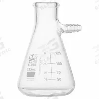 GLOBE SCIENTIFIC Filtering Flask: 125 mL, Colorless, Round, A, 5 Compatible with Stopper Size (MPN 8450125). Key specifications — Shape: Round; Body Color: Colorless; Brand: GLOBE SCIENTIFIC; Compatible with Stopper Size: 5; USP Specification: Type I.