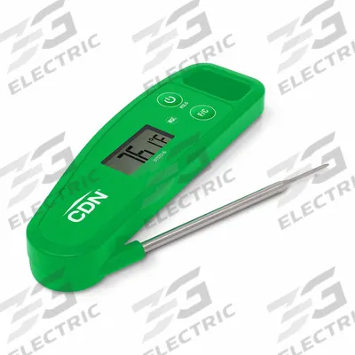 CDN Folding Thermometer: Kitchen, LCD, 5 1/16 in Overall Lg, Metal Detectable - Digital Thermometers for Food