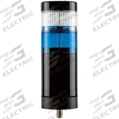 MURRELEKTRONIK Tower Light Assembly: 2 Tier, Blue/Clear, No Sounder Tier, 179 mm Overall Ht (MPN 4000-76726-6700000). Key specifications — Manufacturer Part Number: 4000-76726-6700000; Brand: MURRELEKTRONIK; Operating Voltage: 21.6 to 26.4V; Light Tier Color: Clear.