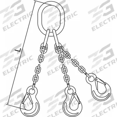 PEWAG Chain Sling: 3/8 in Chain Trade Size, 63 Chain Grade, Stainless Steel, Fixed - Corrosion-Resistant Grade-63 Triple-Leg Chain Slings