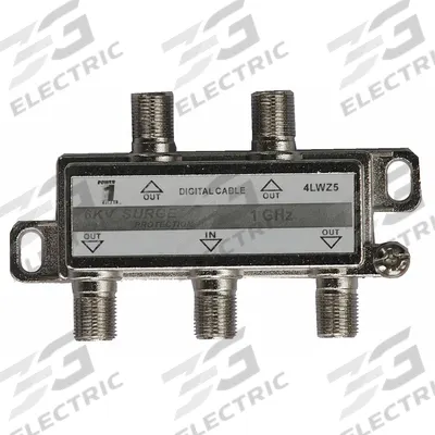 POWER FIRST Cable Splitter: (1) F-Type Female x (4) F-Type Female Splitter, Max. 1,000 MHz - Coaxial Splitters & Adapters for Data, Audio & Video