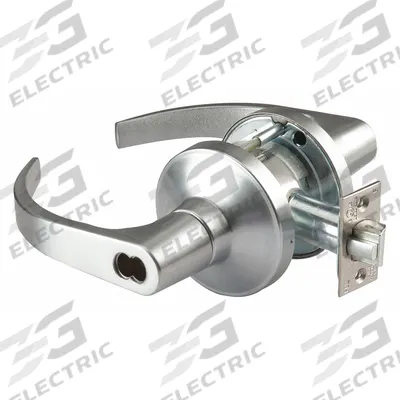 ABILITY ONE Door Lockset: Storeroom Lever Locksets, Chrome, ADA Compliant