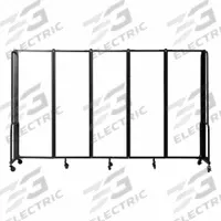NATIONAL PUBLIC SEATING Room Divider: 5 Panels, Translucent, Clear Panel, 6 ft Overall Ht, Foldable (MPN RDB6-5CA). Key specifications — Sub-brand: National Public Seating; Frame Finish: Unfinished; Frame Material: Aluminum; Mounting Location: Freestanding; Panel Color: Clear; Panel Surface Material: Acrylic.