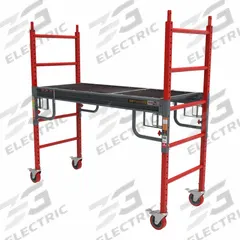 METALTECH Scaffold: Steel, 2.4 ft to 6 ft, 74 in x 29 in, 1,500 lb Load Capacity (MPN I-BMSS). Key specifications — Brand: METALTECH; Height Adjustability: Adjustable Height; Included Components: (2) Ladders; Max Stackable Units: 2.