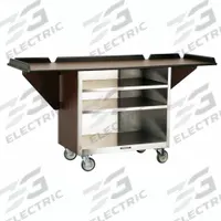 LAKESIDE Beverage Service Cart: 44 1/2 in Overall Lg, 38 1/2 in Overall Ht, 2 Shelves (MPN 675)