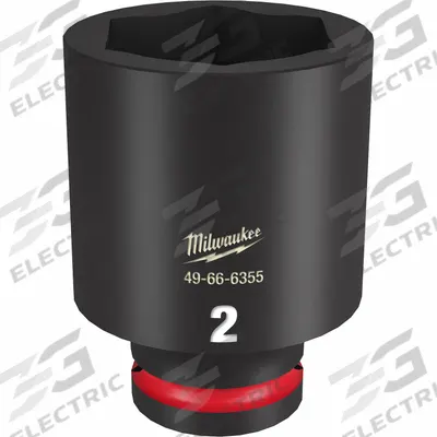 MILWAUKEE Deep Impact Socket: 3/4 in Drive Size, SAE, 2 in Socket Size, 6-Point, Deep - 3/4" Drive Impact Sockets