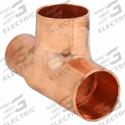 NIBCO Sweat Fitting Tee: 3/4 in CTS x 1/2 in CTS x 3/4 in CTS, Cup x Cup x Cup - Wrot Copper Tube Fittings