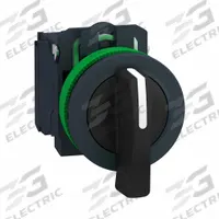 SCHNEIDER Selector Switch: 30 mm Panel Mounting Size, 2 Positions, Extended Lever, 1NO, Non-Metallic (MPN XB5FJ21). Key specifications — AC Contact Rating: 6 A @ 120 V; Action: Maintained/Maintained; Cam: No Cam Included; DC Contact Rating: 0.55 A @ 125 V; Hazardous Location Specification: Not Rated; Operator Head Material: Plastic; Operator Head Type: Long-Handled Knob; Operator Illumination: Non-Illuminated.