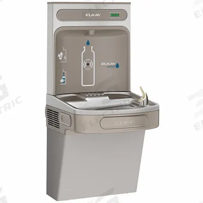 ELKAY Drinking Fountain with Bottle Filler: On-Wall, Non-Refrigerated, Plastic - On-Wall Single Drinking Fountains with Bottle Fillers