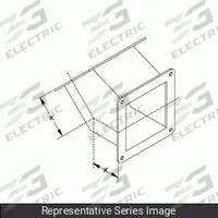HAMMOND MANUFACTURING Wireway 45 Degree Elbow: 8 in Wd, 8 in Ht, Stainless Steel, Smooth Brushed (MPN 1487E4PSS). Key specifications — Brand: HAMMOND MANUFACTURING; Finish: Smooth Brushed; Material: Stainless Steel.