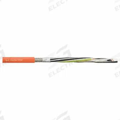 CHAINFLEX Servo Motor Cable: Shielded Twisted Pr 16 AWG (1.5)/ (4) 12 AWG (4.0), Orange - Servo Motor Power Cables