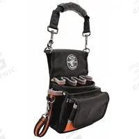 KLEIN TOOLS Tool Pouch: For 2 in Belt Wd - Max, 9 Pockets, Black (MPN 5242). Key specifications — Closure Type: Open Top; Attachment: Belt Slot; Color: Black; Brand: KLEIN TOOLS; For Tool Type: Tape Rolls.